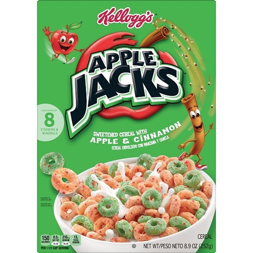 Kellogg s Apple Jacks Original Cereal, 8.9 Ounce, 18 Per Case
